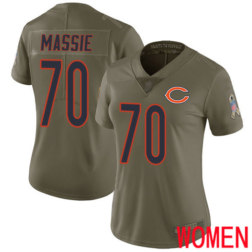 Chicago Bears Limited Olive Women Bobby Massie Jersey NFL Football #70 2017 Salute to Service